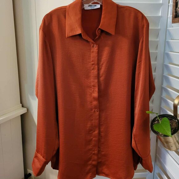 Rust Satin Blouse - Picture 1 of 1